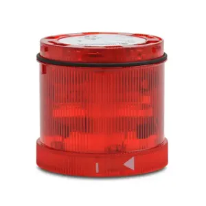 WERMA 64310055 Light Element, 70mm Dia., Red, Flashing Strobe Light Function, 24 VDC, Colored Lens | CV6PFD