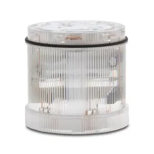 WERMA 64340055 Light Element, 70mm Dia., Clear/White, Flashing Strobe Light Function, 24 VDC, Clear Lens | CV6PFG