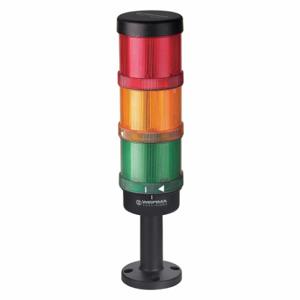 WERMA 64900002 Tower Light Assembly, 3 Light, Green/Red/Yellow, Flashing/Steady, Intermittent/Steady | CU9VXP 452T31