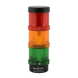 WERMA 64924001 Tower Light Assembly, 3 Lights, Green/Red/Yellow, Flashing/Steady, Steady, LED | CU9VXZ 452T51