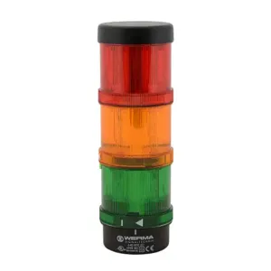 WERMA 64924002 Tower Light Assembly, 3 Lights, Green/Red/Yellow, Flashing/Steady, Steady, LED | CU9VYH 452T52