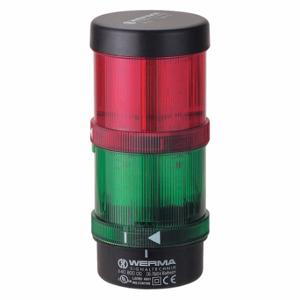 WERMA 64924003 Tower Light Assembly, 2 Lights, Green/Red, Flashing/Steady, Steady, LED | CU9VWZ 452T53