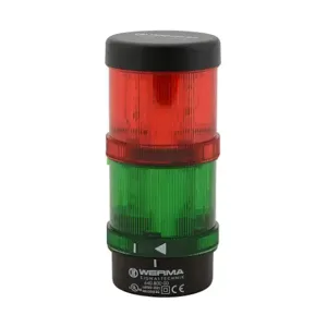 WERMA 64924003 Tower Light Assembly, 2 Lights, Green/Red, Flashing/Steady, Steady, LED | CU9VWZ 452T53