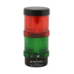 WERMA 64924004 Tower Light Assembly, 2 Lights, Green/Red, Flashing/Steady, Steady, LED | CU9VWR 452T54