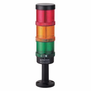 WERMA 64924005 Tower Light Assembly, 3 Lights, Green/Red/Yellow, Flashing/Steady, Steady, LED | CU9VYB 452T55