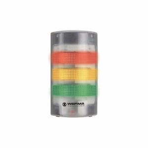WERMA 69110055 Tower Light Assembly, 3 Light, Green/Red/Yellow, Flashing/Steady, Intermittent/Steady | CU9VXN 452R58