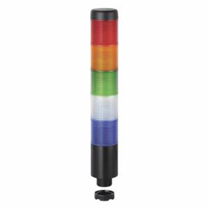 WERMA 69816075 Tower Light Assembly, 5 Lights, Blue/Clear/Green/Red/Yellow, Flashing/Steady | CU9VYQ 452U11