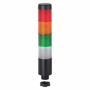 WERMA 69824075 Tower Light Assembly, 4 Light, Clear/Green/Red/Yellow, Flashing/Steady, Steady, LED | CU9VYP 452T79