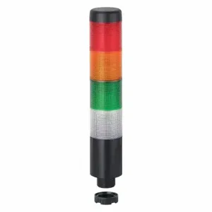 WERMA 69924075 Tower Light Assembly, 4 Lights, Clear/Green/Red/Yellow, Flashing/Steady, Steady | CU9VYN 452T92