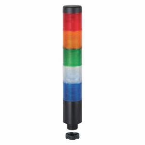 WERMA 69916075 Tower Light Assembly, 5 Light, Blue/Clear/Green/Red/Yellow, Flashing/Steady, Steady | CU9VYR 452U06
