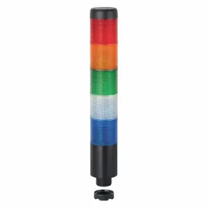 WERMA 69916075 Tower Light Assembly, 5 Light, Blue/Clear/Green/Red/Yellow, Flashing/Steady, Steady | CU9VYR 452U06