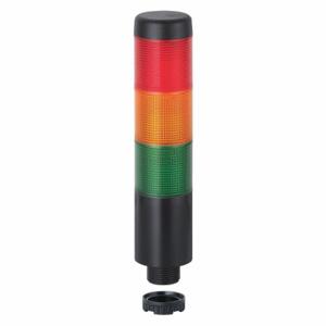 WERMA 69921075 Tower Light Assembly, 3 Lights, Green/Red/Yellow, Flashing/Steady, Steady, LED | CU9VYE 452T89