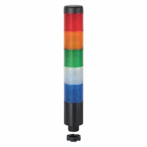 WERMA 69926075 Tower Light Assembly, 5 Light, Blue/Clear/Green/Red/Yellow, Flashing/Steady, Steady | CU9VYT 452T94