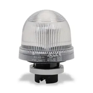 WERMA 81540000 Incandescent Industrial Signal Beacon, 75mm, Clear/White, Permanent, IP65, 37mm Mount | CV6MLX