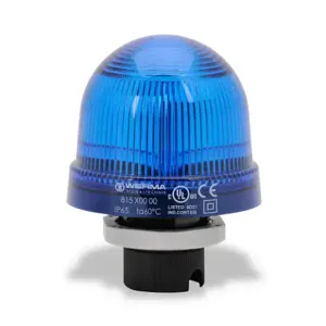 WERMA 81550000 Incandescent Industrial Signal Beacon, 75mm, Blue, Permanent, IP65, 37mm Mount | CV6MLY