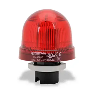 WERMA 81610067 Industrial Signal Beacon, 75mm, Red, Permanent, 37mm Mount, 115 VAC | CV6MMA