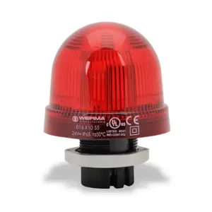 WERMA 81611055 Industrial Signal Beacon, 75mm, Red, Blinking, 37mm Mount, 24 VAC/VDC | CV6MMB