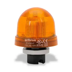 WERMA 81630067 Industrial Signal Beacon, 75mm, Yellow, Permanent, 37mm Mount, 115 VAC | CV6MMJ