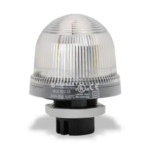 WERMA 81640055 Industrial Signal Beacon, 75mm, Clear/White, Permanent, 37mm Mount, 24 VAC/VDC | CV6MMM