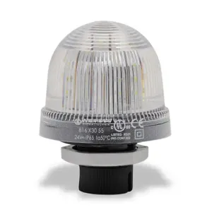 WERMA 81643055 Industrial Signal Beacon, 75mm, Clear/White, Rotating, 37mm Mount, 24 VAC/VDC | CV6MMQ