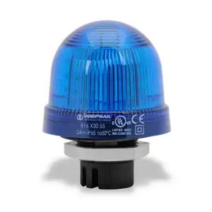 WERMA 81653055 Industrial Signal Beacon, 75mm, Blue, Rotating, 37mm Mount, 24 VAC/VDC | CV6MMV