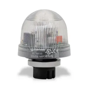 WERMA 81740055 Industrial Signal Beacon, 75mm, Clear/White, Flashing Strobe, IP65, 37mm Mount, 24 VDC | CV6MNC