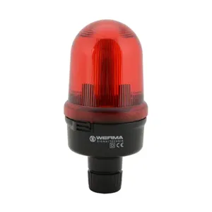 WERMA 82611000 Incandescent Industrial Signal Beacon, 98mm, Red, Permanent, IP65, Tube Mount | CV6MNH