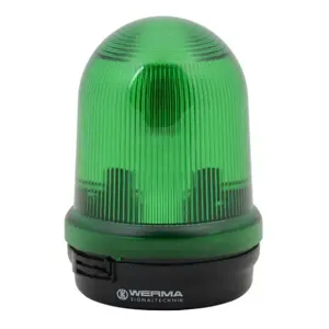 WERMA 82620000 Incandescent Industrial Signal Beacon, 98mm, Green, Permanent, IP65, Base Mount | CV6MNJ