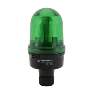 WERMA 82621000 Incandescent Industrial Signal Beacon, 98mm, Green, Permanent, IP65, Tube Mount | CV6MNK