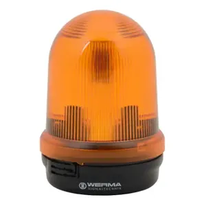 WERMA 82630000 Incandescent Industrial Signal Beacon, 98mm, Yellow, Permanent, IP65, Base Mount | CV6MNL