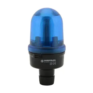 WERMA 82651000 Incandescent Industrial Signal Beacon, 98mm, Blue, Permanent, IP65, Tube Mount | CV6MNR