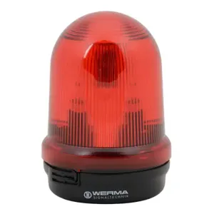 WERMA 82710075 Incandescent Industrial Signal Beacon, 98mm, Red, Blinking, IP65, Base Mount, 24 VAC/VDC | CV6MNT