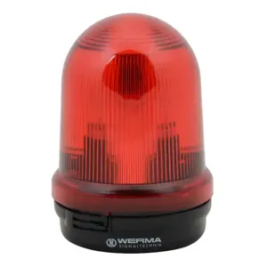 WERMA 82710077 Incandescent Industrial Signal Beacon, 98mm, Red, Blinking, IP65, Base Mount, 115 VAC | CV6MNU