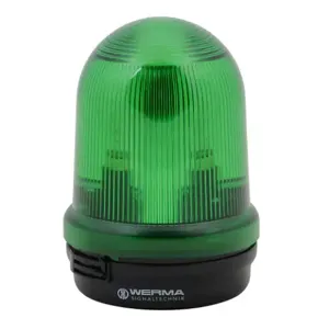 WERMA 82720077 Incandescent Industrial Signal Beacon, 98mm, Green, Blinking, IP65, Base Mount, 115 VAC | CV6MNW