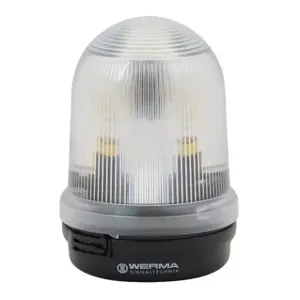 WERMA 82740077 Incandescent Industrial Signal Beacon, 98mm, Clear/White, Blinking, IP65, Base Mount | CV6MPA