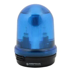 WERMA 82750075 Incandescent Industrial Signal Beacon, 98mm, Blue, Blinking, IP65, Base Mount | CV6MPB