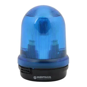 WERMA 82750077 Incandescent Industrial Signal Beacon, 98mm, Blue, Blinking, IP65, Base Mount, 115 VAC | CV6MPC