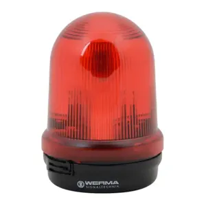 WERMA 82810055 Industrial Signal Beacon, 98mm, Red, Flashing Strobe, IP65, Base Mount, 24 VDC | CV6MPD