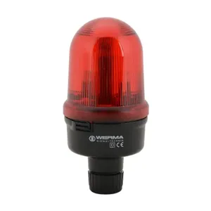 WERMA 82814055 Industrial Signal Beacon, 98mm, Red, Flashing Strobe, IP65, Tube Mount, 24 VDC | CV6MPF