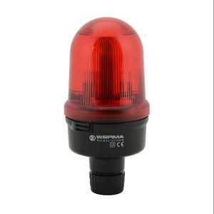 WERMA 82814067 Industrial Signal Beacon, 98mm, Red, Flashing Strobe, IP65, Tube Mount, 115 VAC | CV6MPG