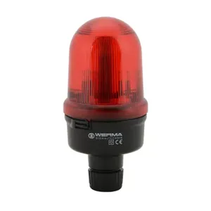 WERMA 82814067 Industrial Signal Beacon, 98mm, Red, Flashing Strobe, IP65, Tube Mount, 115 VAC | CV6MPG