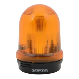 WERMA 82830055 Industrial Signal Beacon, 98mm, Yellow, Flashing Strobe, IP65, Base Mount, 24 VDC | CV6MPM