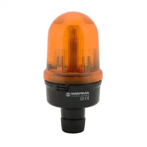 WERMA 82834055 Industrial Signal Beacon, 98mm, Yellow, Flashing Strobe, IP65, Tube Mount, 24 VDC | CV6MPP