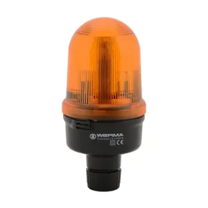 WERMA 82834067 Industrial Signal Beacon, 98mm, Yellow, Flashing Strobe, IP65, Tube Mount, 115 VAC | CV6MPQ