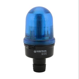 WERMA 82854067 Industrial Signal Beacon, 98mm, Blue, Flashing Strobe, IP65, Tube Mount, 115 VAC | CV6MPZ