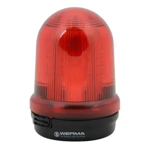 WERMA 82911055 Industrial Signal Beacon, 98mm, Red, Rotating, Base Mount, 24 VDC | CV6MQA