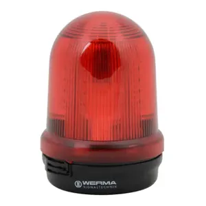 WERMA 82911068 Industrial Signal Beacon, 98mm, Red, Rotating, Base Mount, 115-230 VAC | CV6MQB