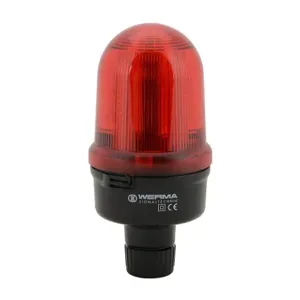 WERMA 82911768 Industrial Signal Beacon, 98mm, Red, Rotating, Tube Mount, 115-230 VAC | CV6MQD