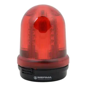 WERMA 82913067 Industrial Signal Beacon, 98mm, Red, Permanent, Base Mount, 115 VAC | CV6MQJ