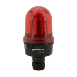 WERMA 82913767 Industrial Signal Beacon, 98mm, Red, Permanent, Tube Mount, 115 VAC | CV6MQK